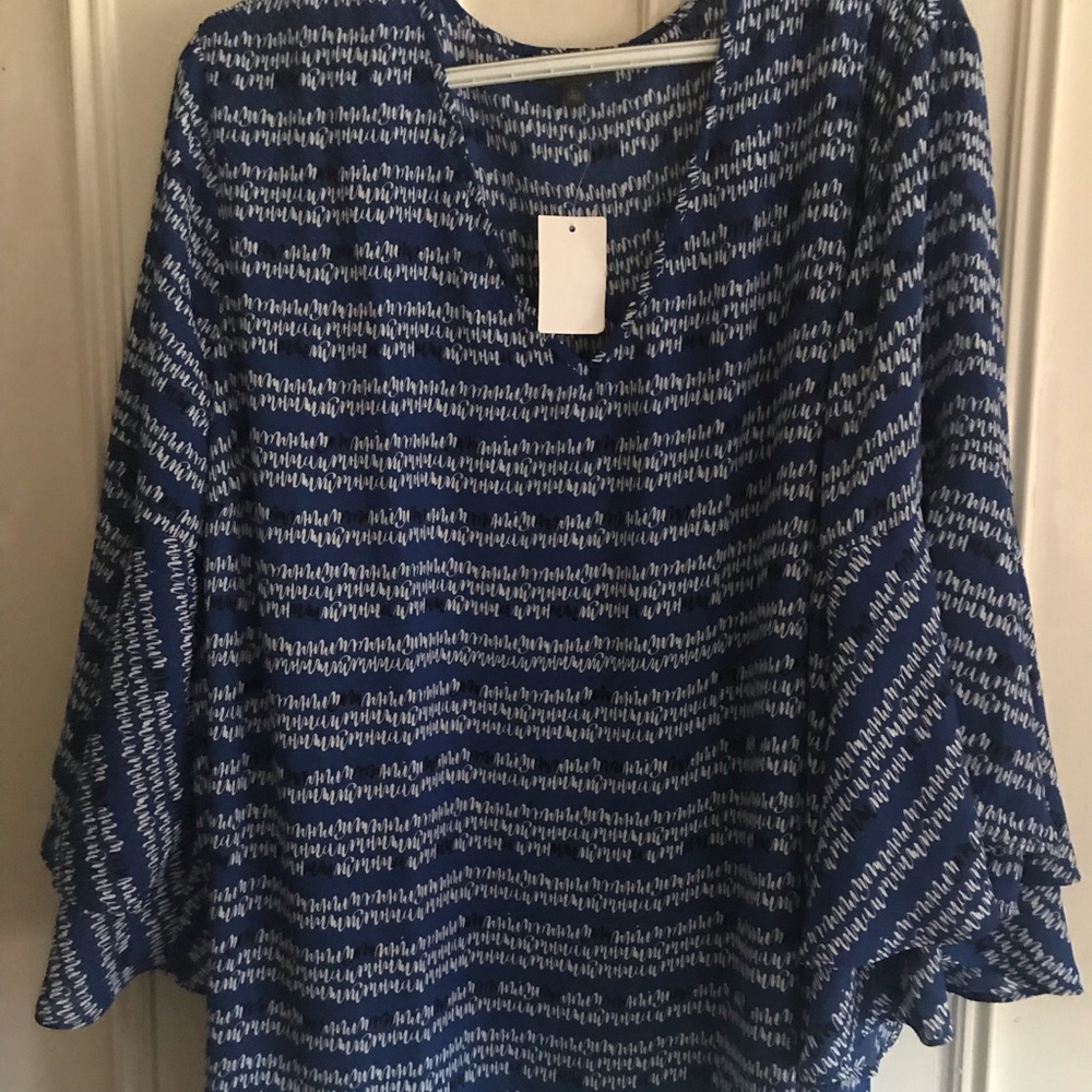 Gorgeous blue and black blouse